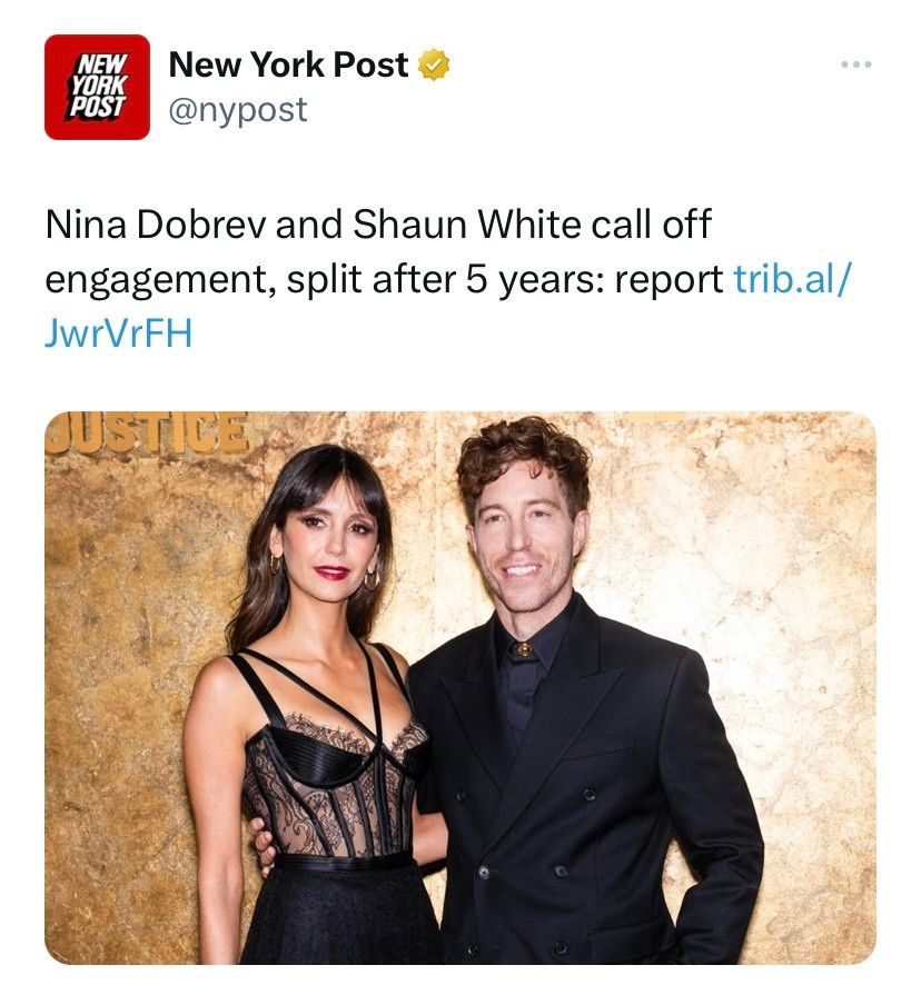 卧槽，周一见到肖恩-怀特的时候，我还当面和他说特别喜欢Nina，怎么突然就取消婚