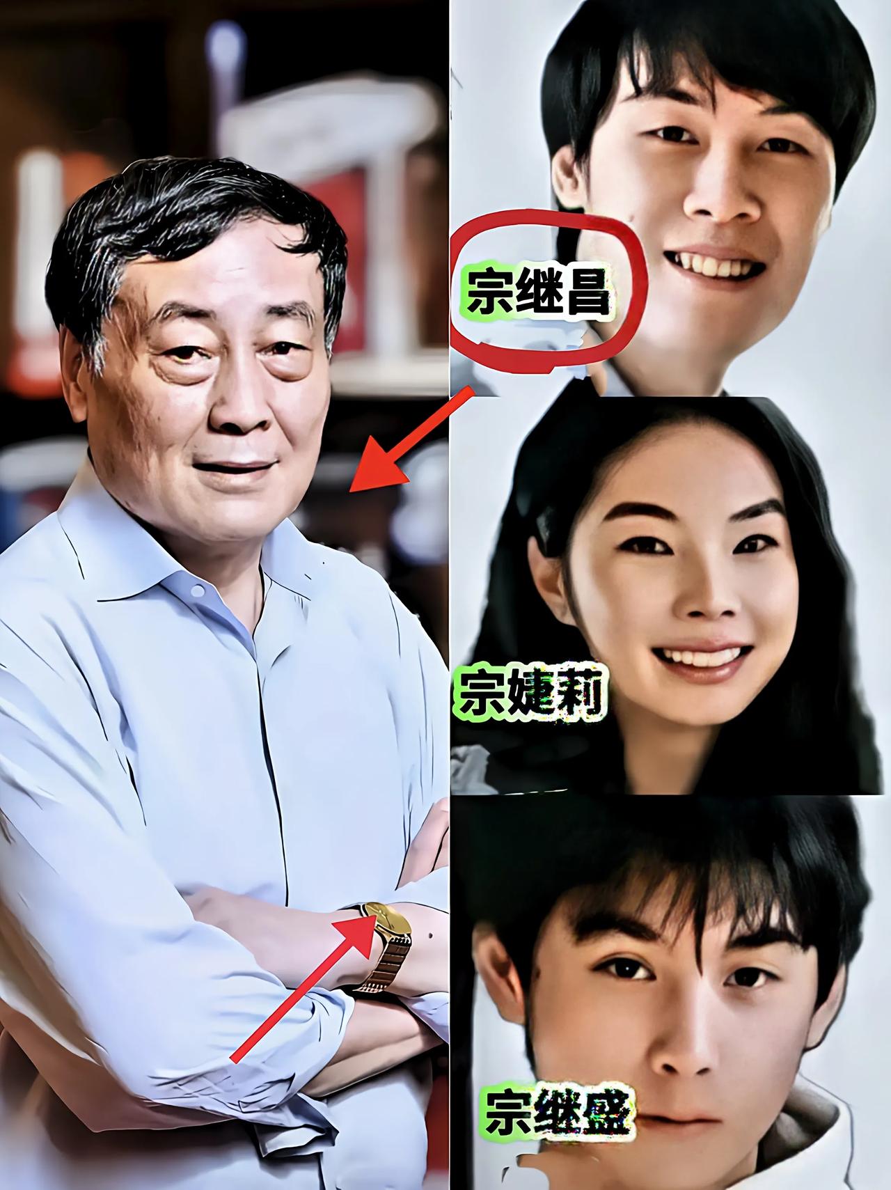 网上疑似宗庆后大公子、二公主、二公子照片曝光，如果形象比对，大公子宗继昌和父亲宗