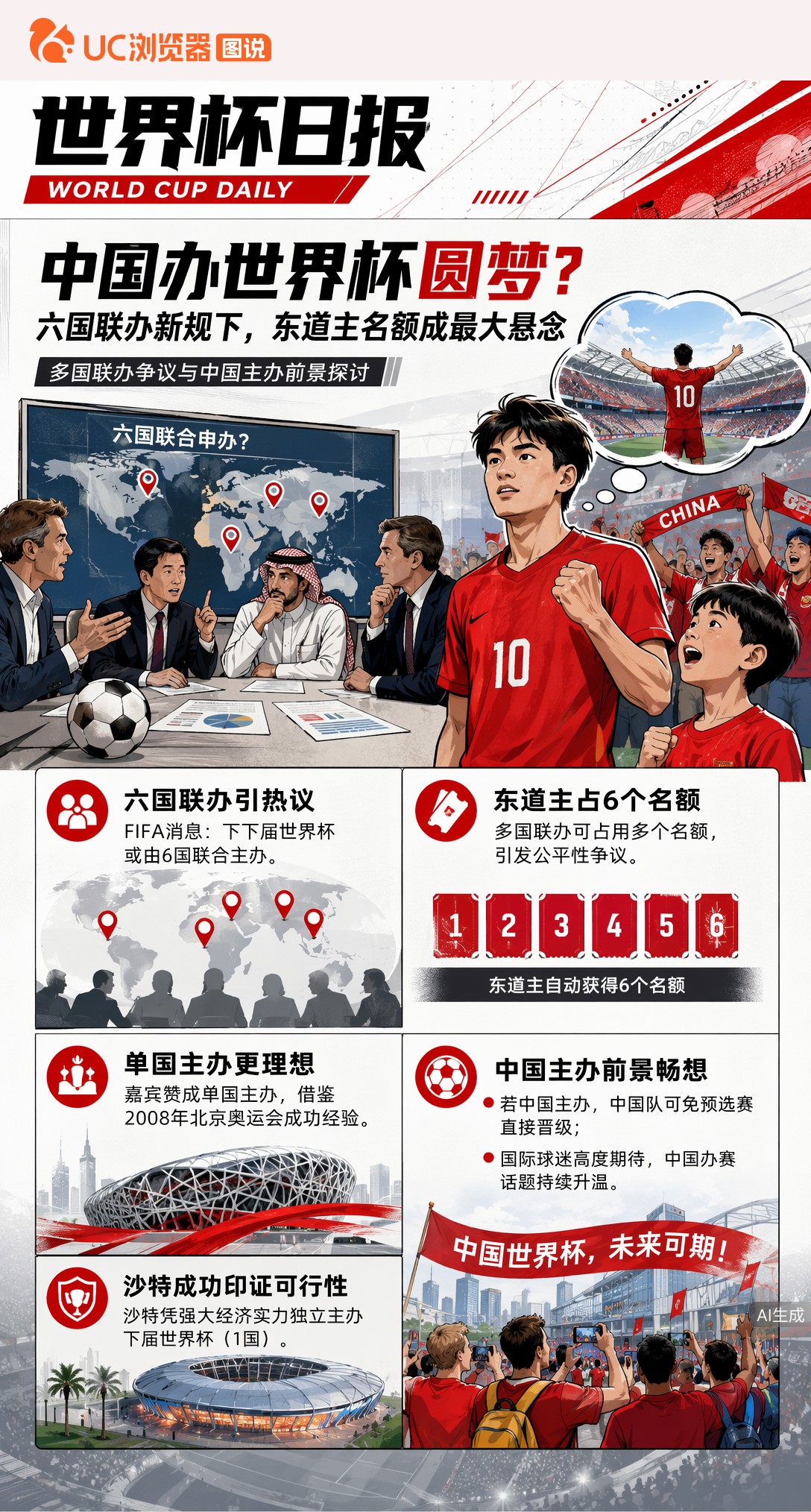 中国办世界杯圆梦？六国联办新规下，东道主名额成最大悬念