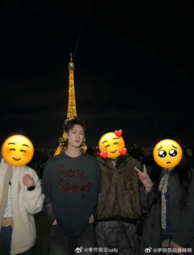 网友巴黎铁塔偶遇李昀锐