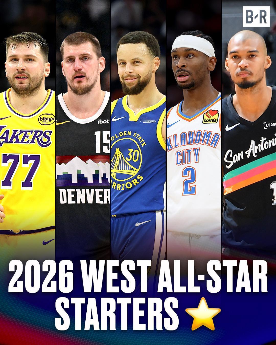 NBA官方公布了2026年全明星赛的首发阵容，本届全明星将于洛杉矶的直觉穹顶球馆