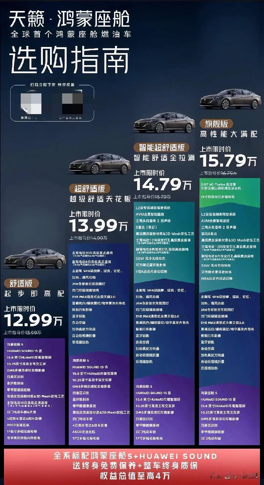 会不会卖爆？日产天籁鸿蒙座舱上市，12.99万起的价格，确实很吸引人！今天，