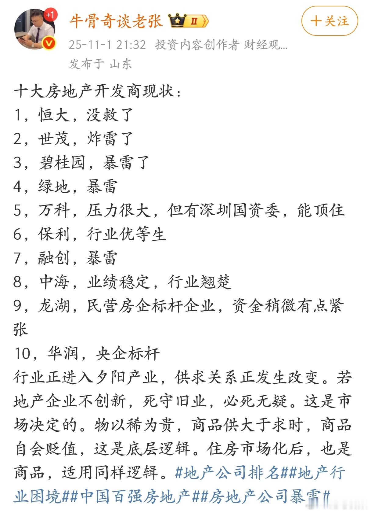 十大房地产开发商现状。​​​