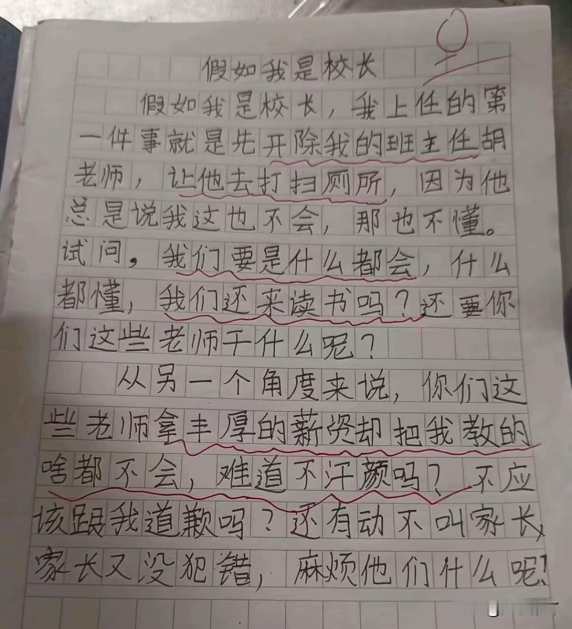 难怪天天叫家长原来问题出在了这里对不起啊！胡老师，小孩子不应该在作文了写的这