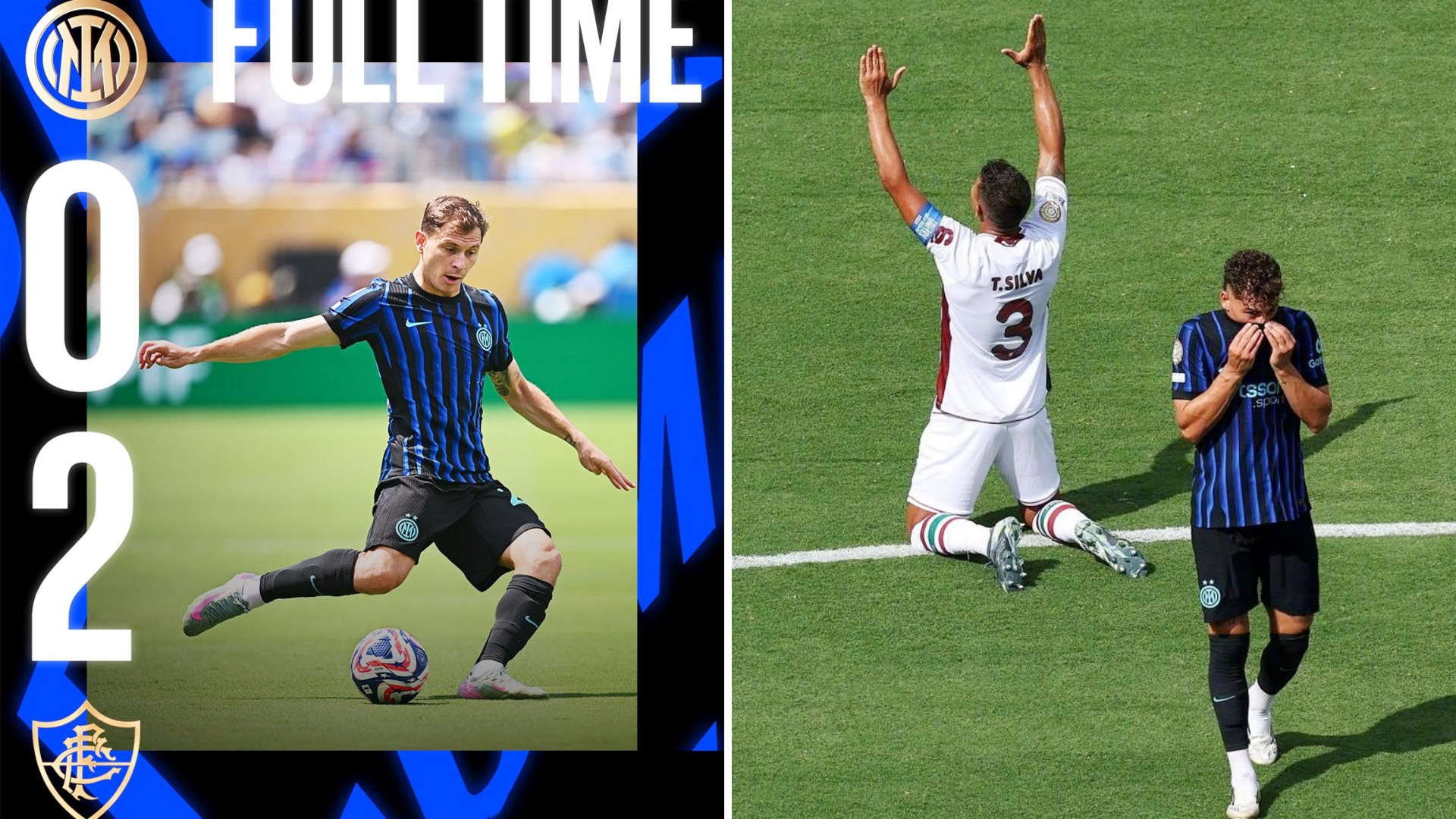 世俱杯：国际米兰0-2负于弗鲁米嫩塞，止步16强。卡诺闪击破门，劳塔罗、迪马尔