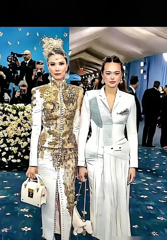 邓文迪带俩女儿走MetGala的操作真的太提气了，破天荒没借那些印满大logo
