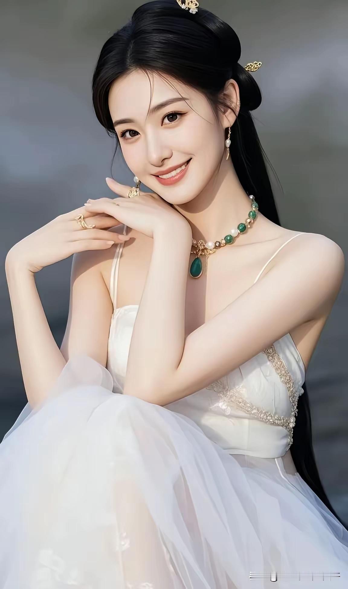 梦幻古风少女，微笑如春风，温柔似水。