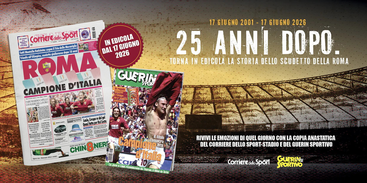 今年6月17日罗马夺冠25周年，罗体会推出一份限量收藏版特刊，包含了2001年6