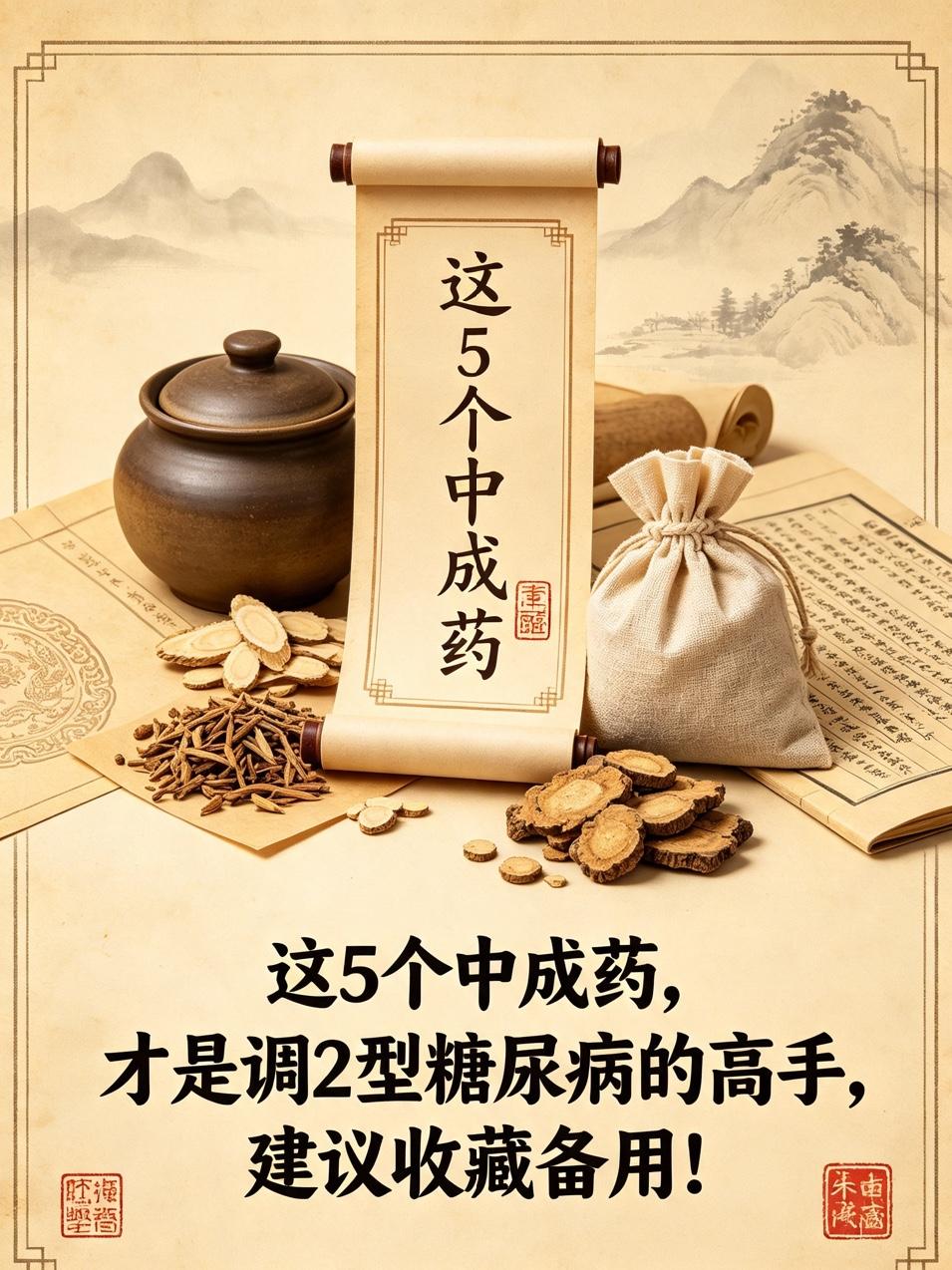这5个中成药，才是调2型糖尿病的高手，建议收藏备用！同样是2型糖尿病，有人口