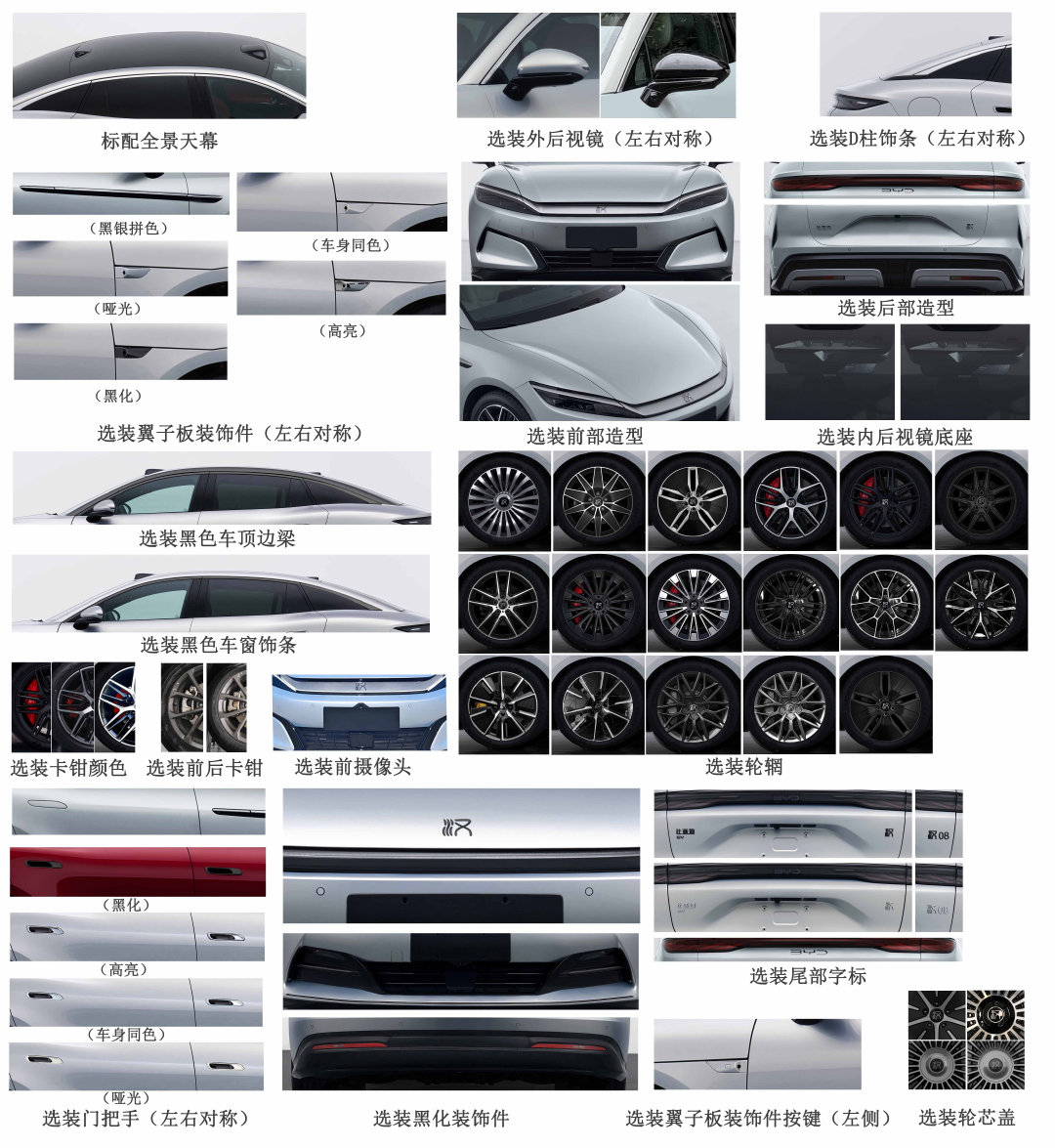 新款的比亚迪汉，（选装尾标显示叫汉08）长：5156宽：1969高：1507,1492轴距：3030