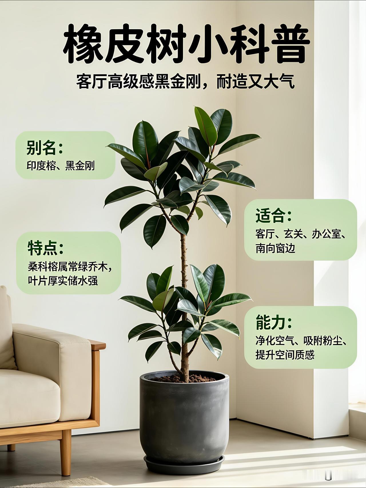别再养死橡皮树！4个核心细节，叶片养出镜面黑亮质感内容摘要同样是养橡