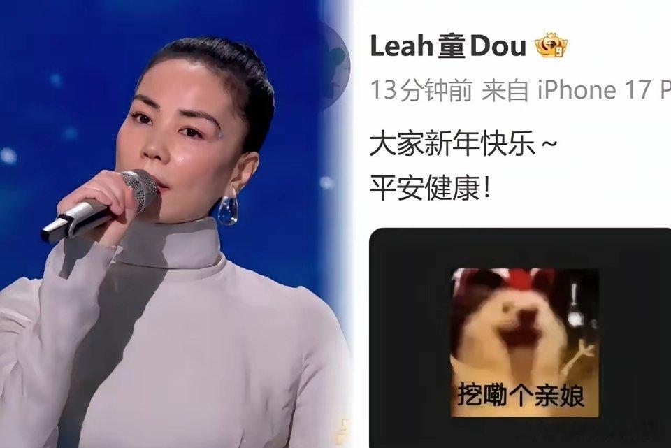 王菲一演唱完《你我经历的一刻》观众都还没有反应过来她的大女儿窦靖童就马上发文一句