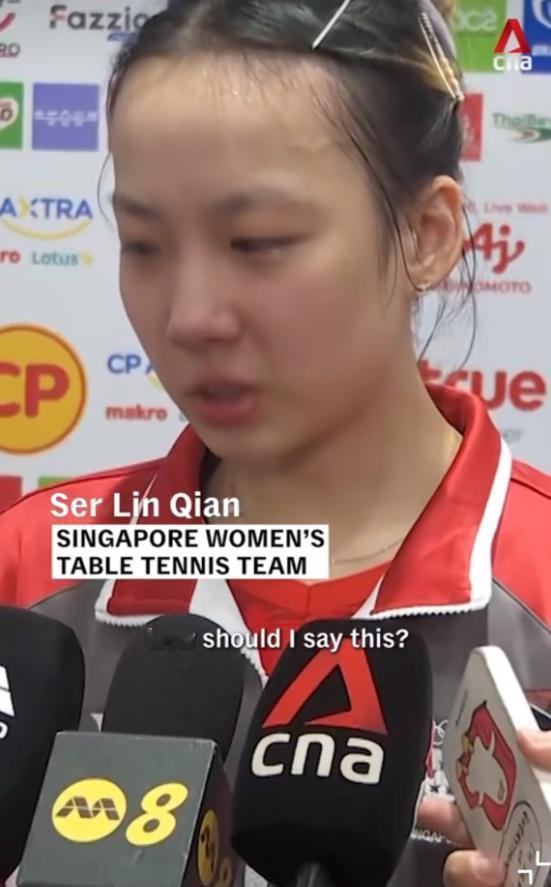 真是滑天下之大稽！新加坡乒乓球女运动员，在比赛后接受媒体采访时，就因为说了中