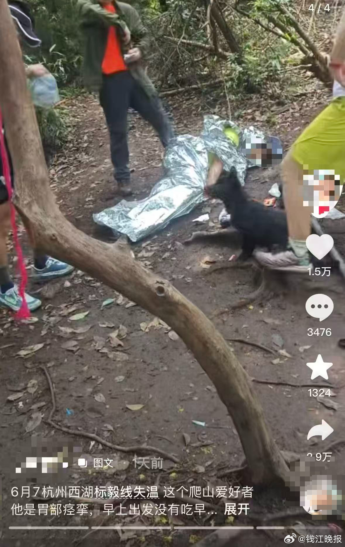 【#6月的杭州有人爬山爬到失温#这不是玩笑，大家要当心】近日，一位徒步爱好者