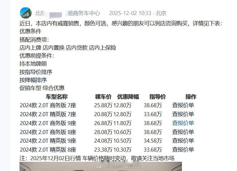 前两天看见北四环某福建奔驰店的促销信息（见图8），昨天正好路过，就拐进去转了转。