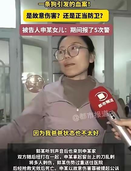 狗咬了自己，把狗打死，狗主人带人闯家闹事，自己报警但来不及救场，情急之下持刀自卫