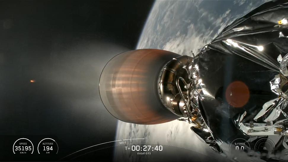 spacex猎鹰重型火箭二级二次关机！然后要滑行长达4h+。。。，后面的第三次