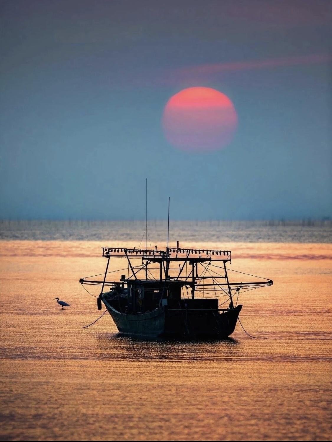 微信朋友圈头像～大海落日帆船⛵