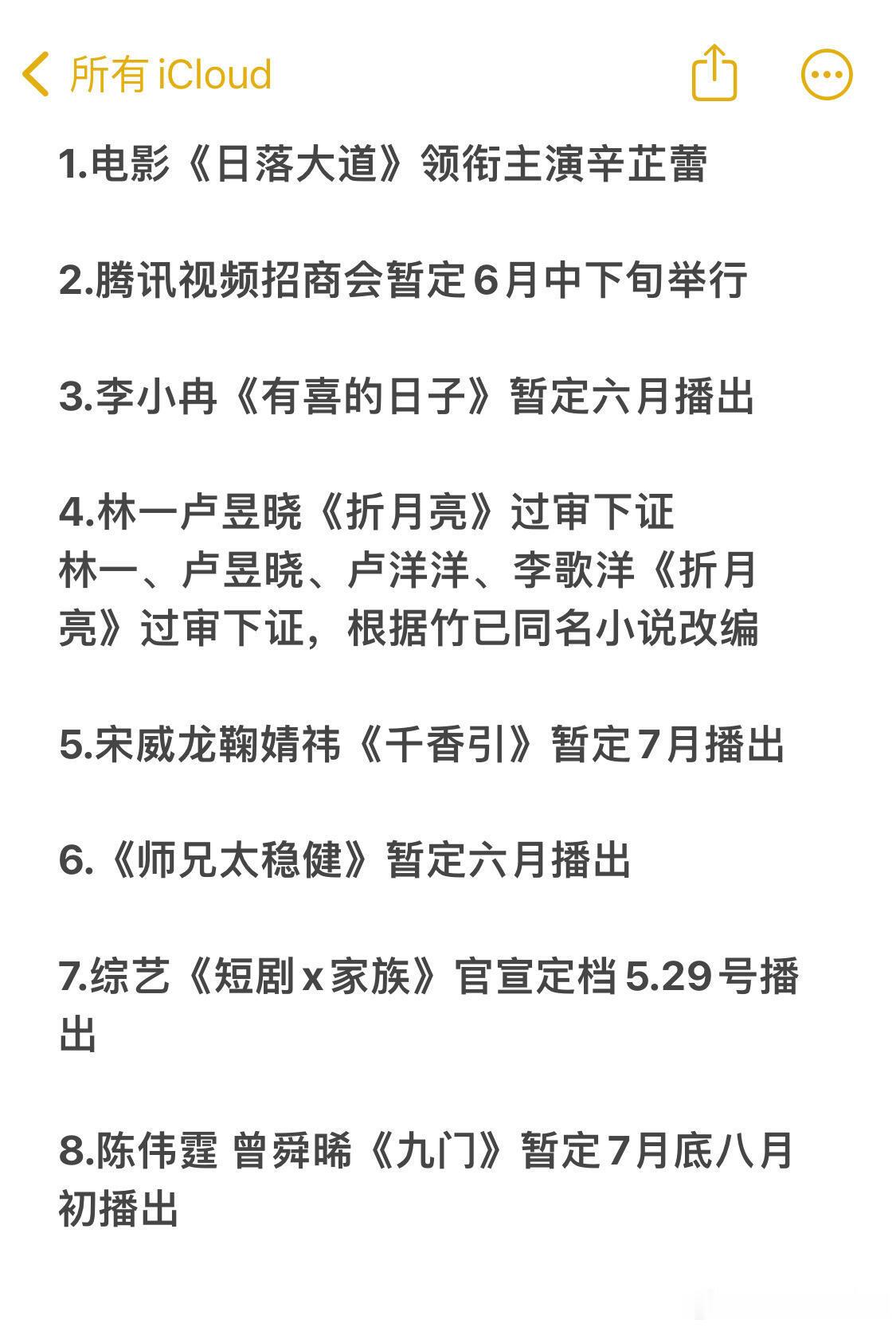 🍉一些定档1.电影《日落大道》领衔主演辛芷蕾2.腾讯视频招商会暂定6月中下