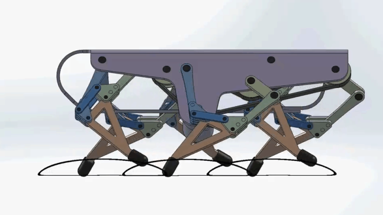 机器人腿部的设计结构,非常逼真的模拟了步态