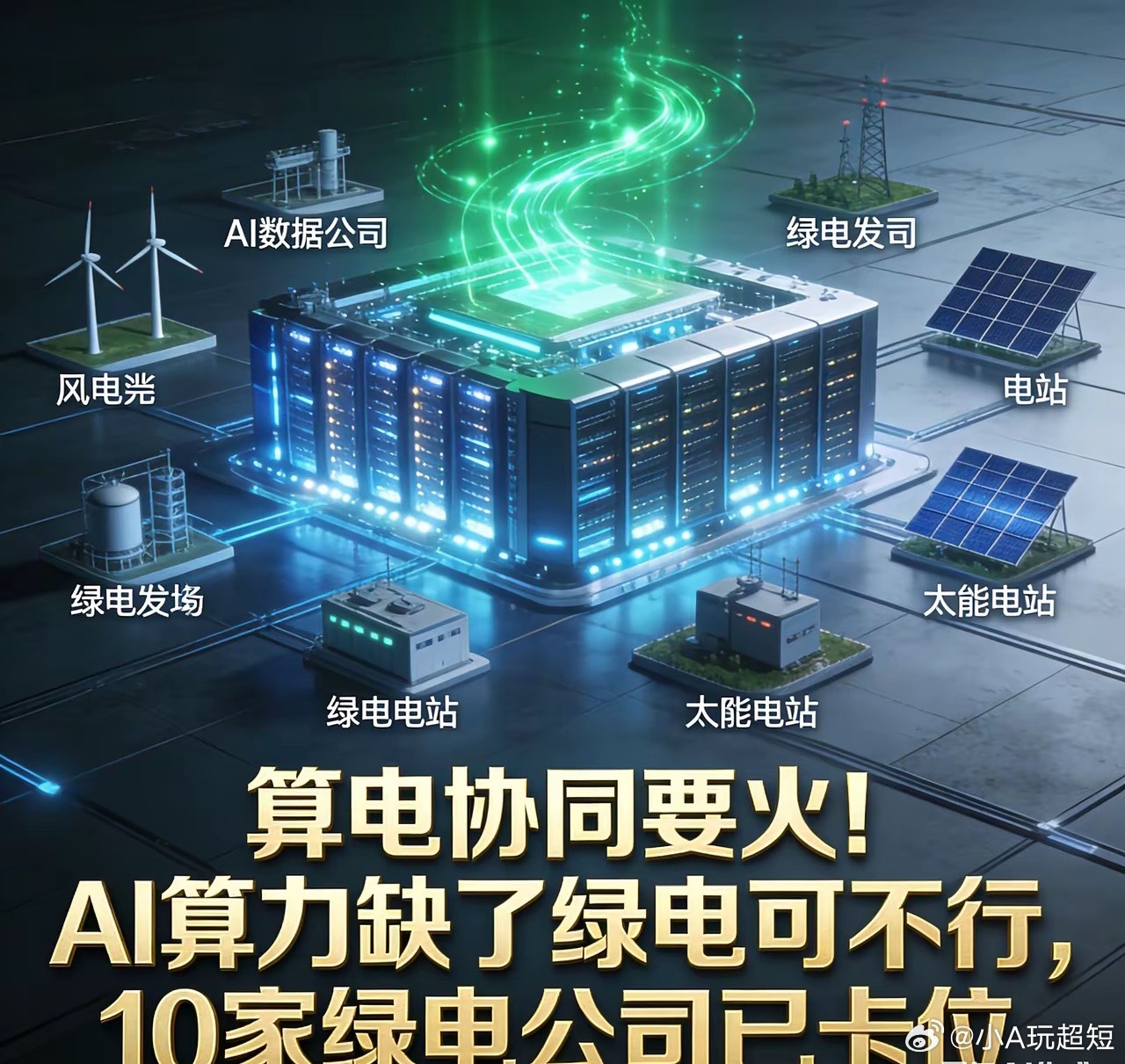 算电协同要火！AI算力缺了绿电可不行，10家绿电公司已卡位最近“算电协同”成新风