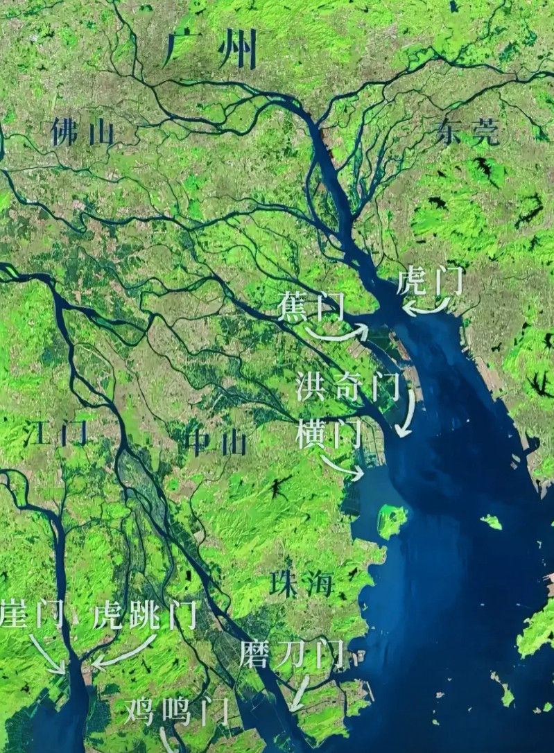 珠江的入海口多达八个，分别是虎门、蕉门、洪奇门、横门、磨刀门、鸡啼门、虎跳门、崖