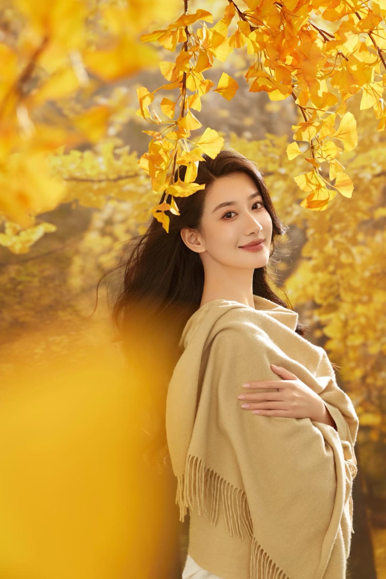 秋叶落，美人笑，岁月静好