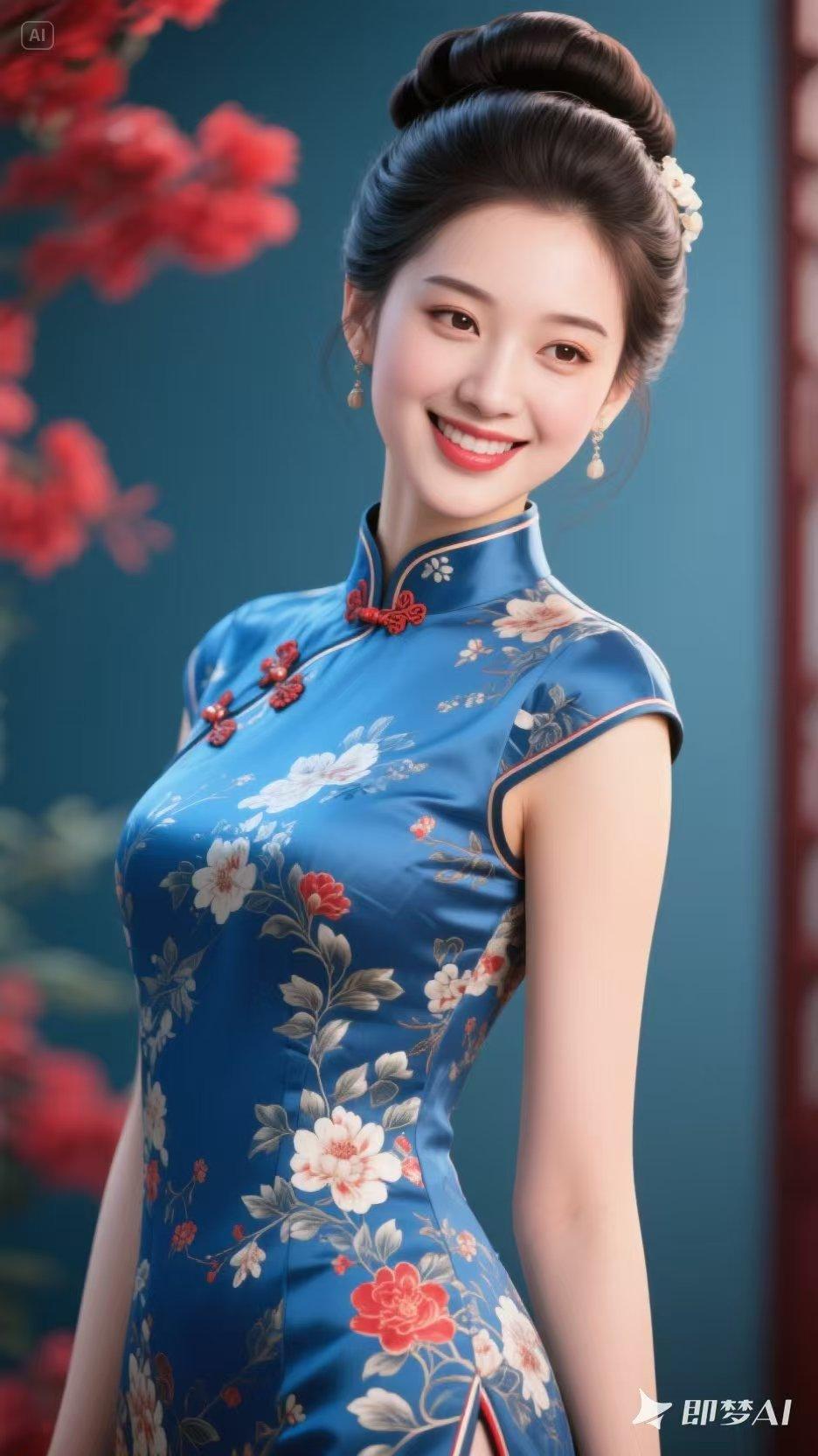 穿越时光的旗袍美人，笑颜如花绽，美得惊艳了岁月。