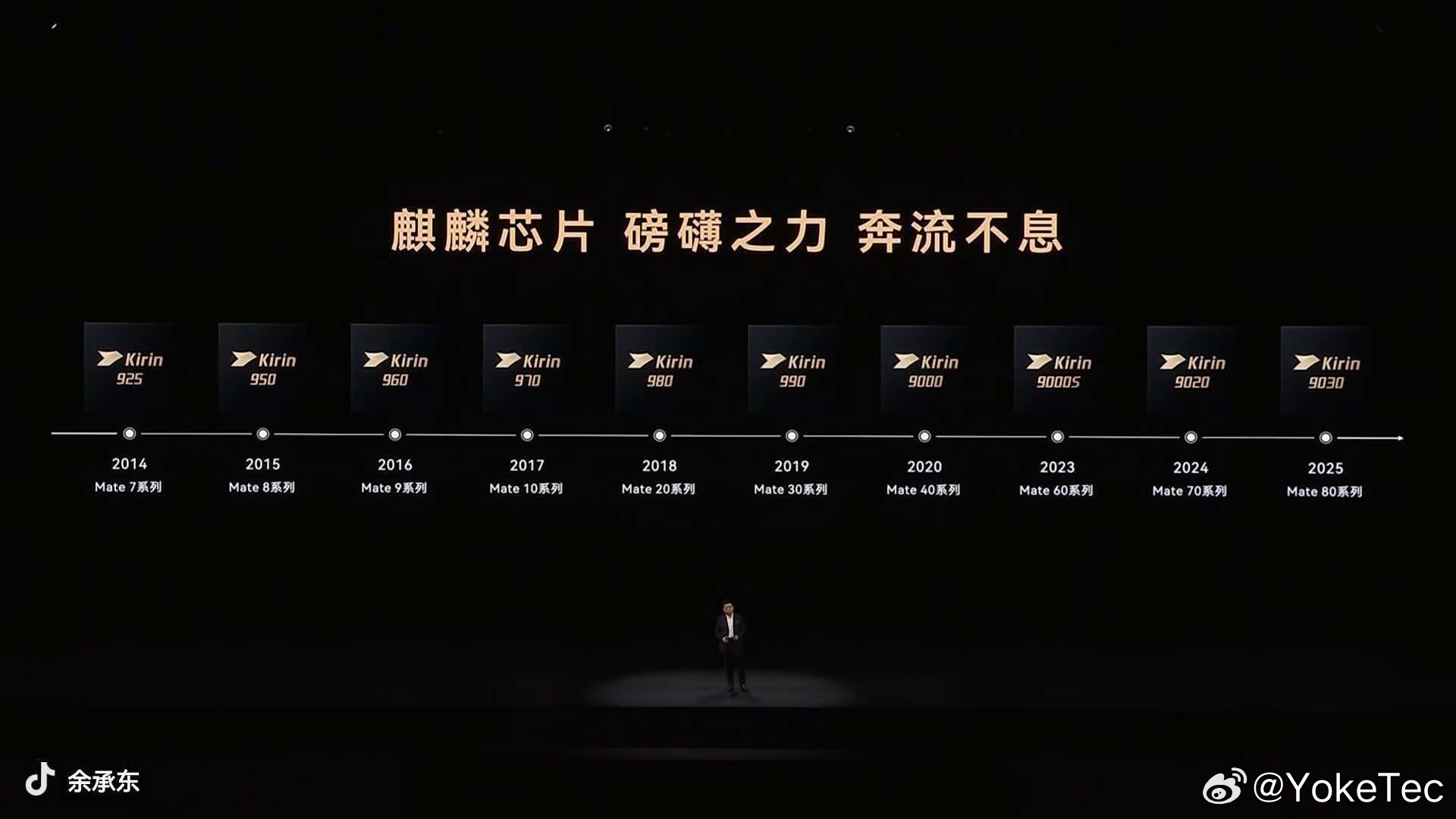 时隔六年，老余终于在发布会上重新开始讲芯片了[哭哭]华为Mate90全系韬芯片，