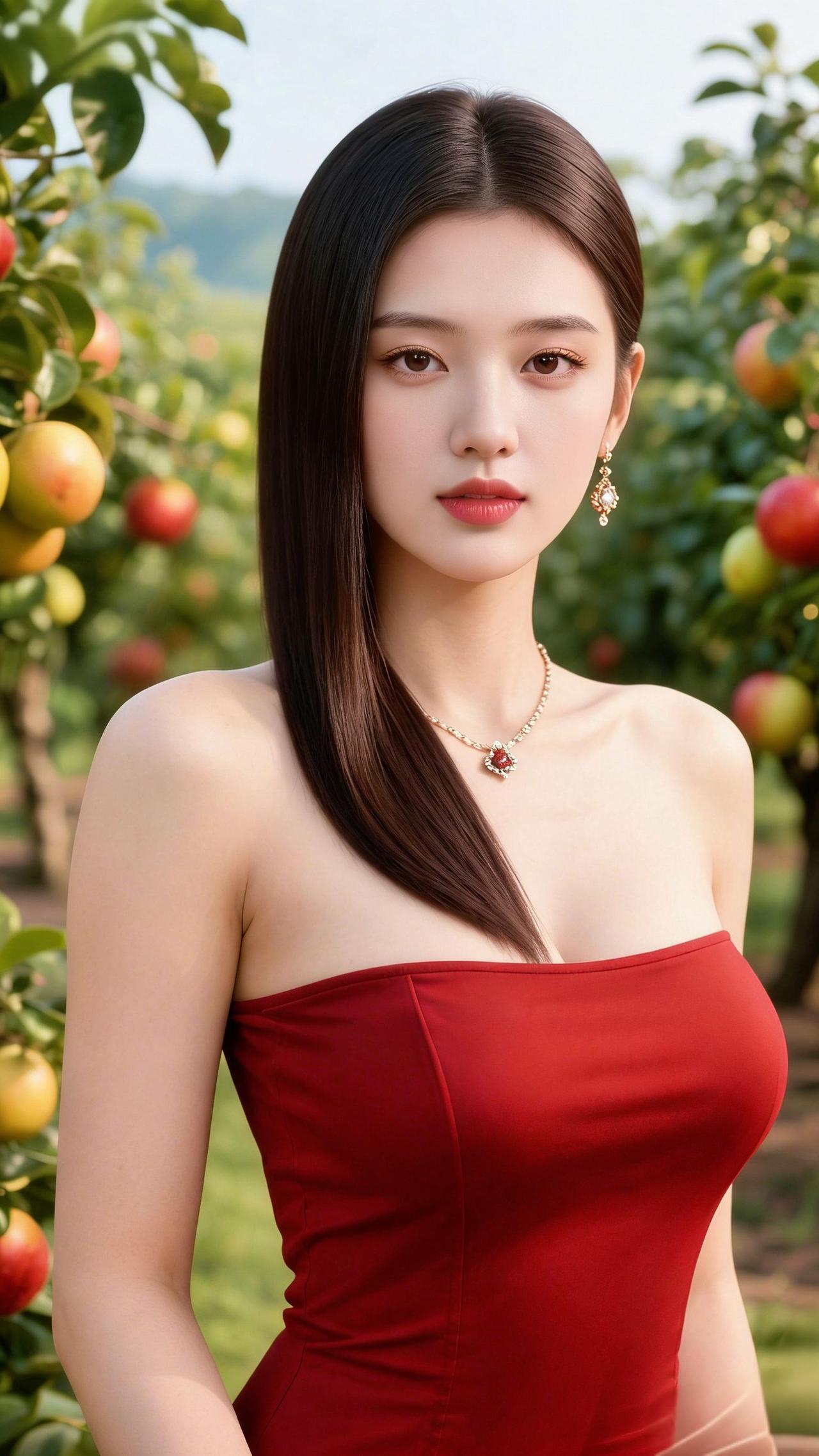 果园晴景晓日初开霁色鲜，平芜远岫入清妍。晴光漫洒千林里，淑气轻浮万木前。