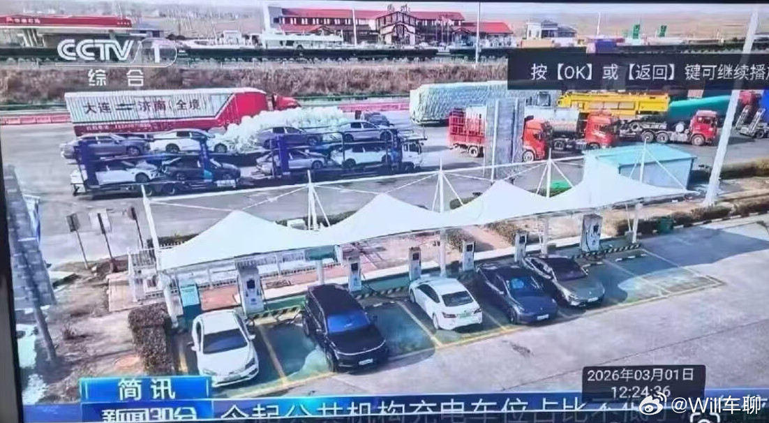 中央1台新闻30分，说公共充电桩的利用率很高……给的照片，这车C位出道了啊。