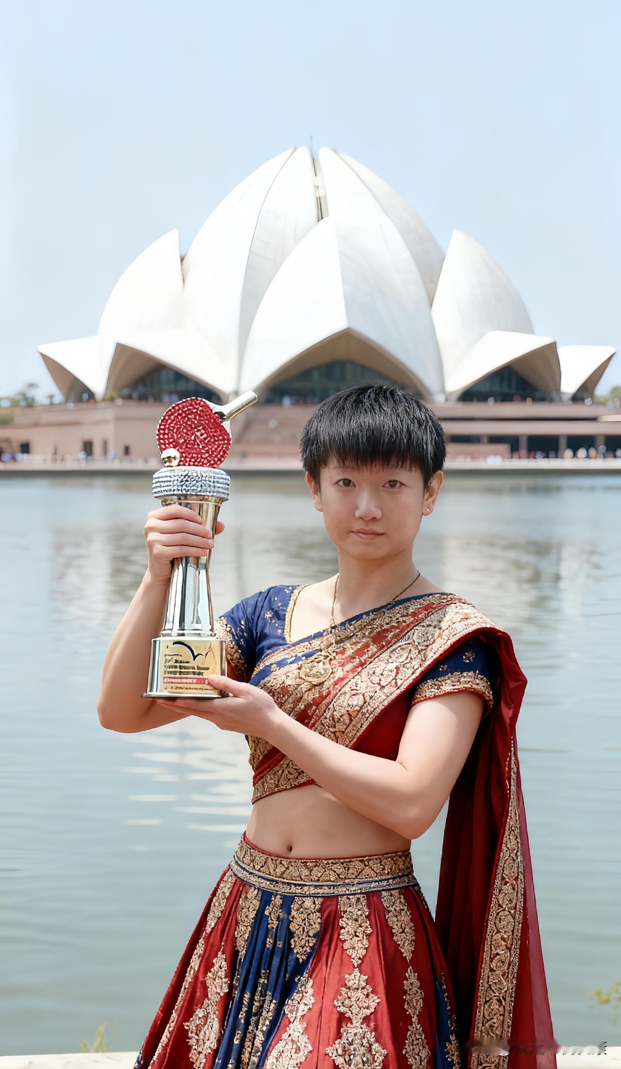 让我们共同预祝莎莎在亚锦赛上绽放光彩，成功举起象征荣耀的冠军奖杯，续写乒乓传奇！