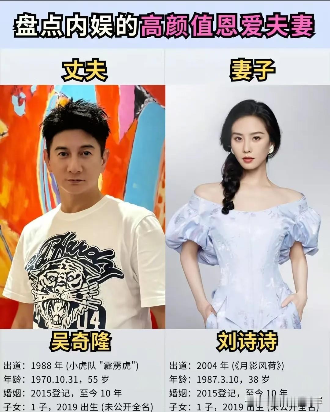 盘点内娱公认高颜值神仙夫妻，俊男靓女组合太养眼！吴奇隆刘诗诗、霍建华林心如古装