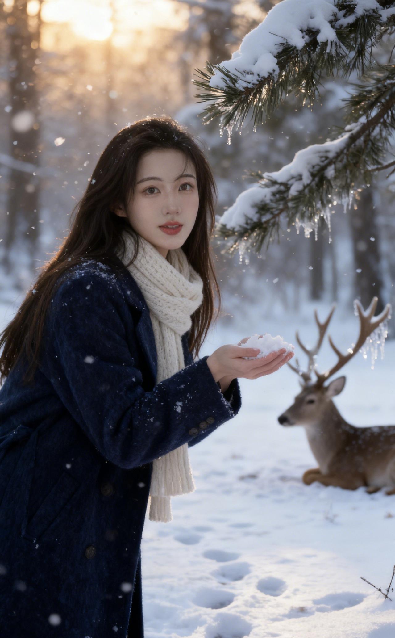 冬日气质型小姐姐温柔感美女温柔气质美女冷系美女冬日活力少女温柔美女冬日