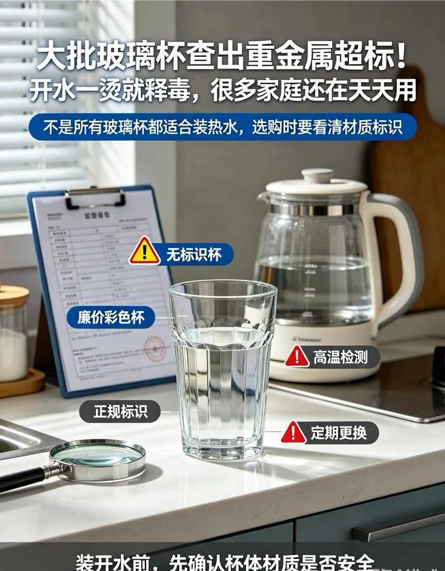 大批玻璃杯查出重金属超标！开水一烫就释毒，很多家庭还在天天用市场监管抽检发现