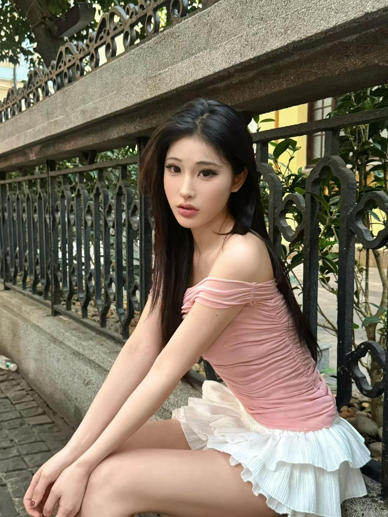 美女模特在广州旅游