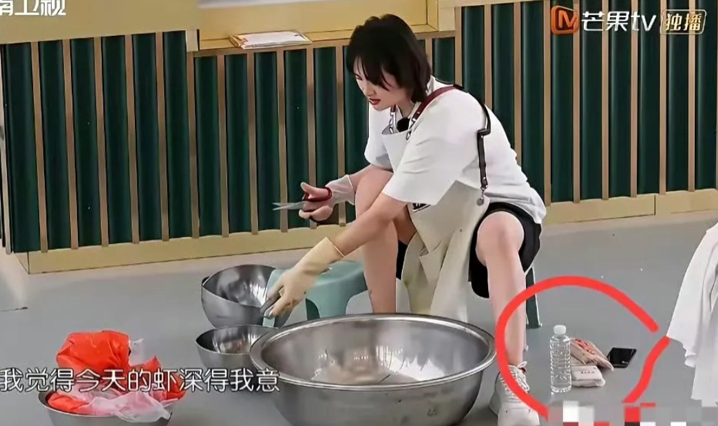 姚安娜，真是富二代中没苦硬吃的代表之一。录制《中餐厅》时一个人杀一大盆虾，累的