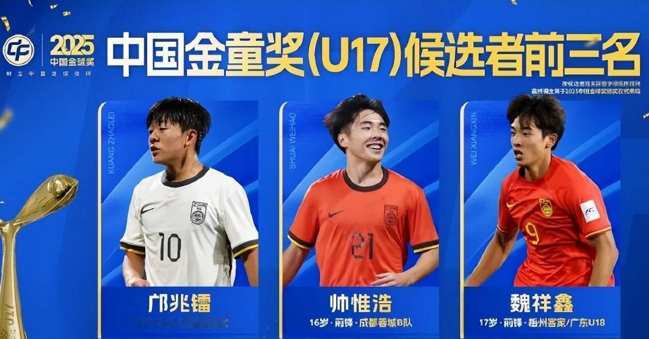 中国U17金童奖候选人既然漏了一个这么重要新星，那就国少U17队长是万项。
