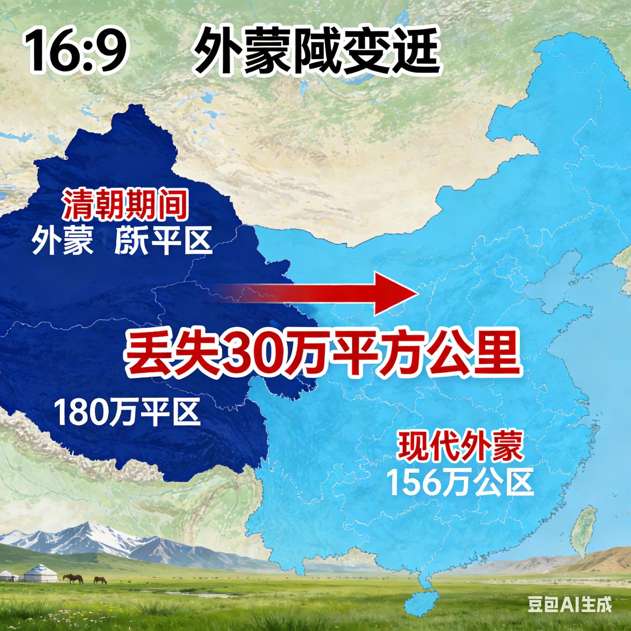 惊掉下巴！外蒙30万平方公里凭空消失？从180万缩到150万，竟是被这么套路的！