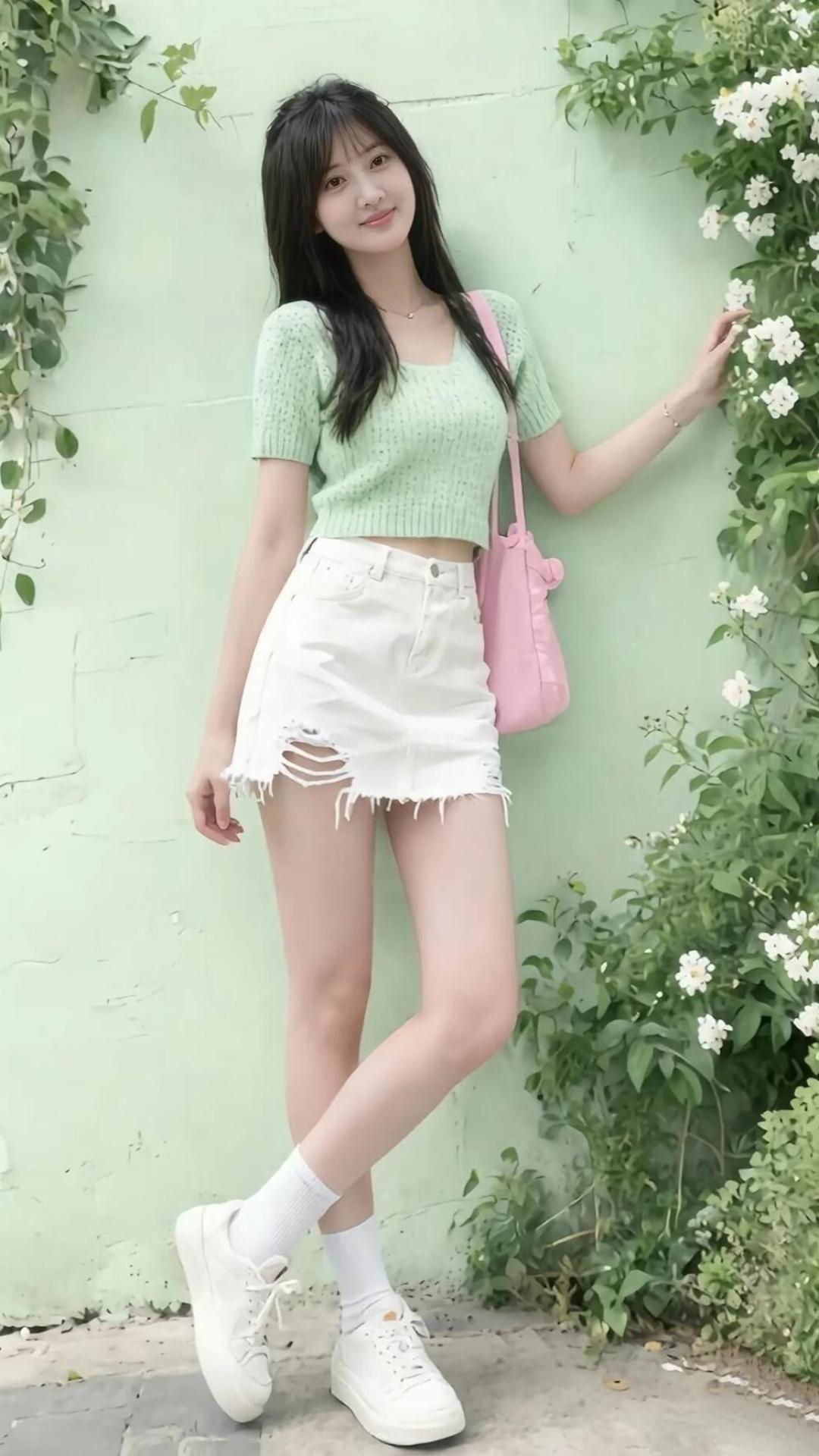 微风拂面，连时间都变得轻盈了！美女究竟能有多美少女风写真照清纯甜美的样子漂亮