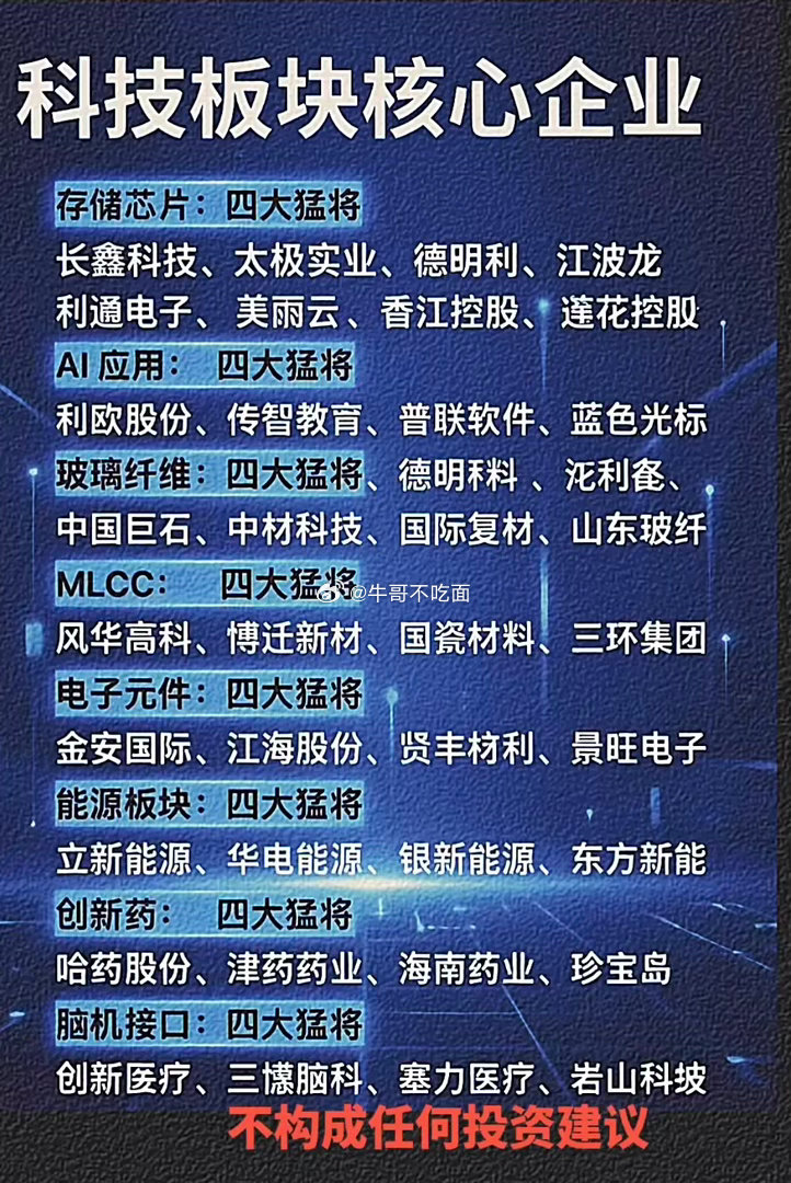 科技行业的核心企业。​