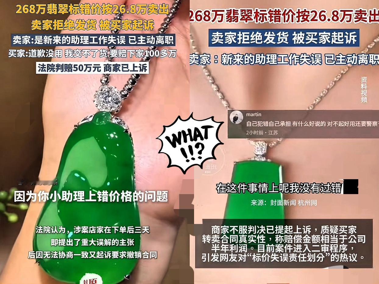 “彻底说不清了！”女子直播间花26.8万拍下翡翠，商家却死活不发货，理由竟是