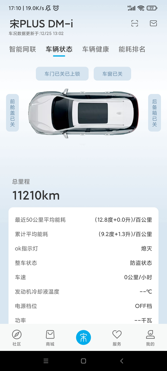 车已经开了11445公里来报下油耗我的车是宋PLUSDM-i2021款DM