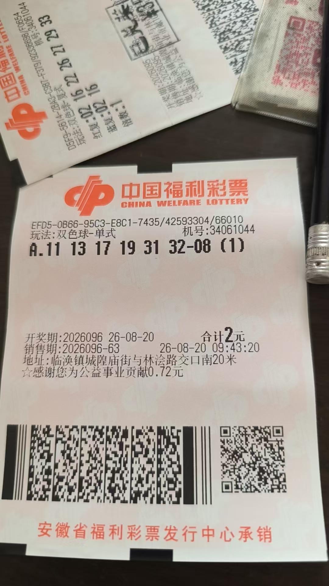 双色球蓝球打一注08