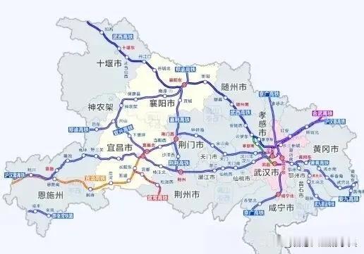 鄂东高铁规划看得人挺感慨，画了5条新线的“大饼”，短期能真正落地的也就武九直通线