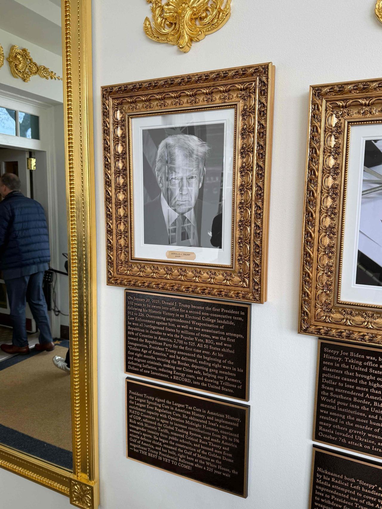 白宫总统星光大道铭文添加特朗普第二任期铭文：2025年1月20日，唐纳