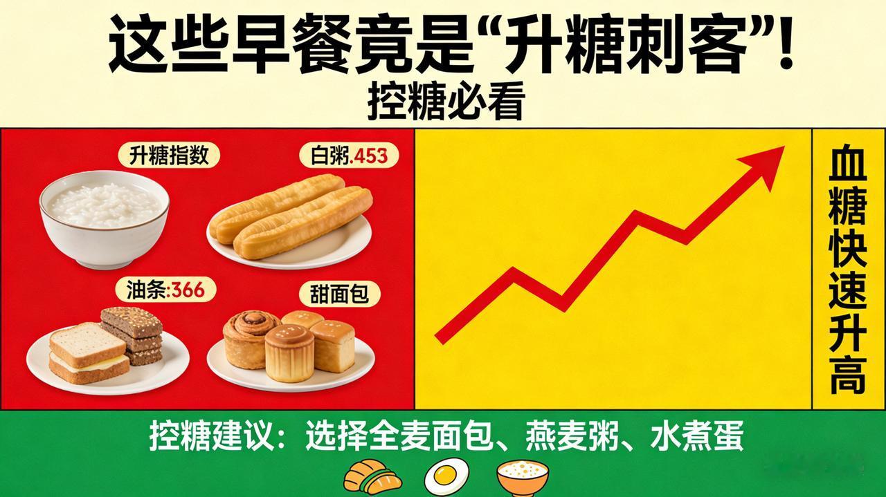 这些早餐竟是“升糖刺客”！控糖必看🚨【控糖地雷】被揪出的“升糖黑手”，竟是
