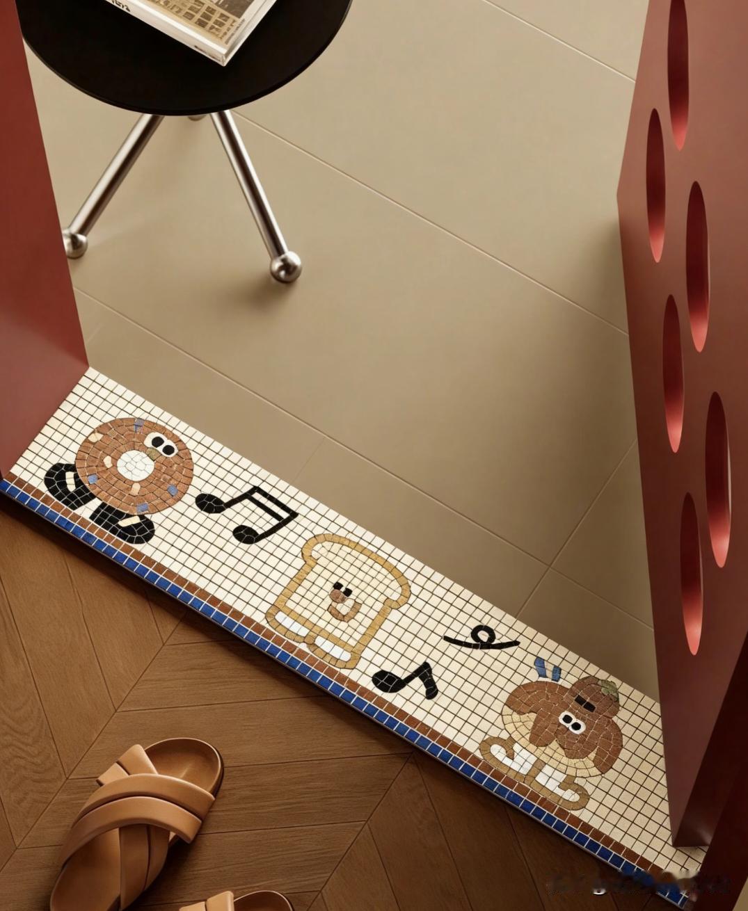 浴室门槛石｜大理石马赛克🍩•材质：选用天然大理石小颗粒，防水耐磨、适配浴室