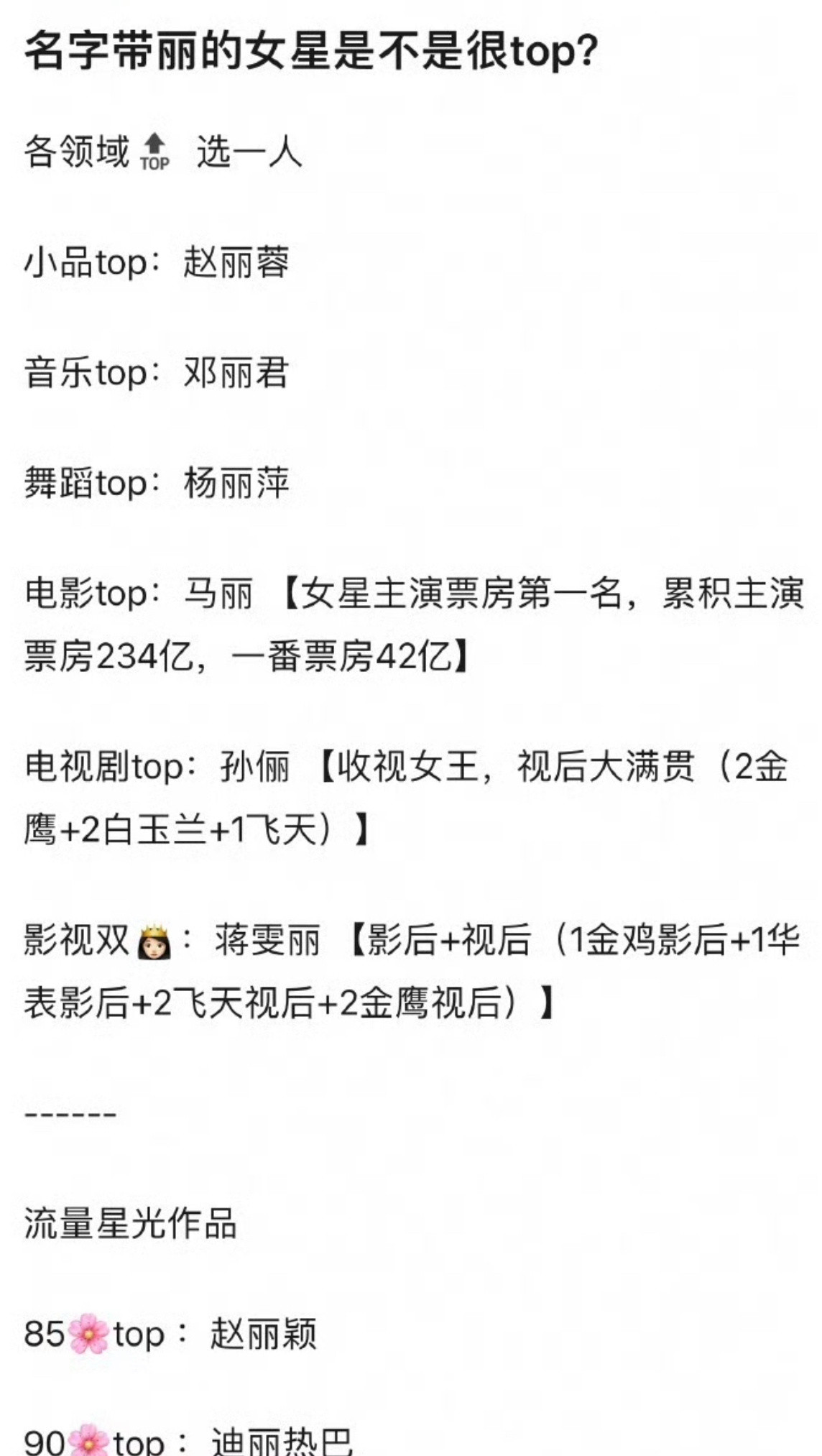 名字带丽的是不是都很Top？​​​