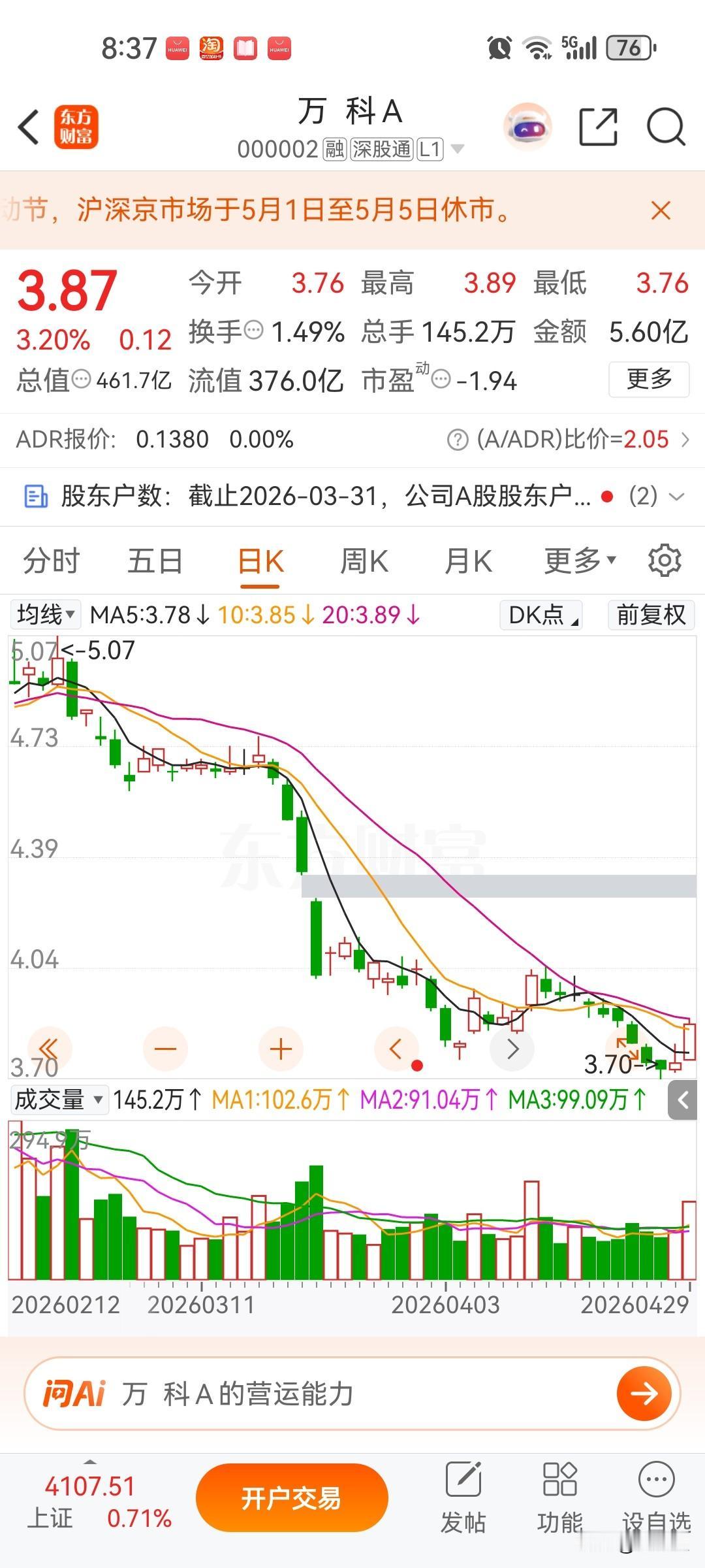 网上看到楼市到处大涨的消息，但从万科的业绩看，公司进一步恶化！现在仍然是卖房的最